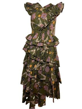 Ulla Johnson Aurore tiered flora print cotton-poplin dress